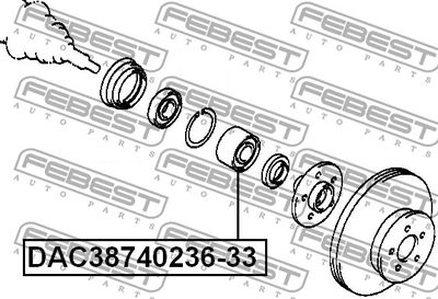 Подшипник передней ступицы FEBEST DAC3874023633