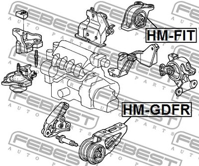 Подушка двигателя передняя FEBEST HMGDFR