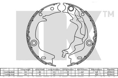 Колодки тормозные барабанные NK 2734784