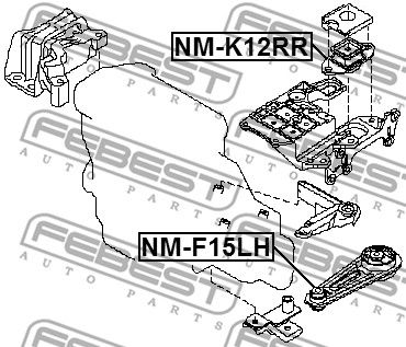 Опора двигателя левая NISSAN 113601KA0A