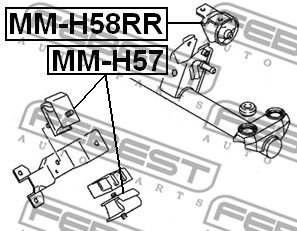 Подушка двигателя передняя FEBEST MMH57