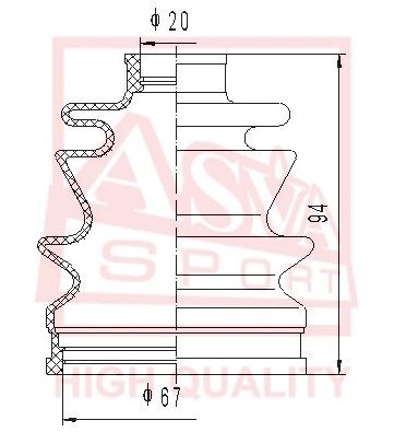 Пыльник ШРУС комплект без смазки ASVA ASBT23