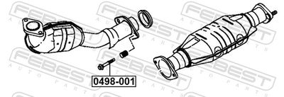 Болт крепления глушителя FEBEST 0498001