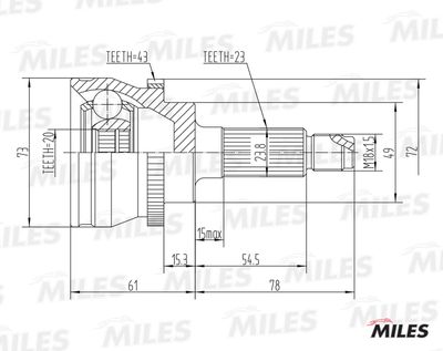 ШРУС наружный Miles GA20564