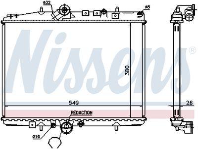 Радиатор охлаждения двигателя NISSENS 61295A