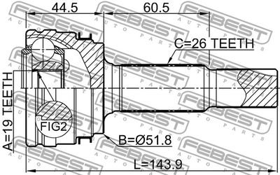 ШРУС наружный задний FEBEST 0110ALA49R