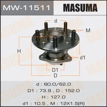 Ступица колеса с интегрированным подшипником Masuma MW11511
