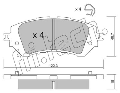 Комплект колодок для дискового тормоза TRUSTING 12190