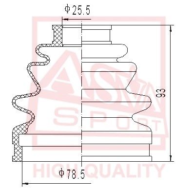 Пыльник ШРУС комплект без смазки ASVA ASBT24