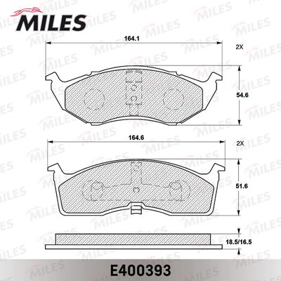 Колодки тормозные передние Miles E400393