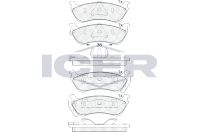 Колодки тормозные дисковые ICER 181277