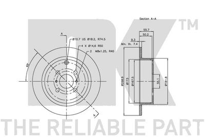 Диск тормозной задний NK 204581