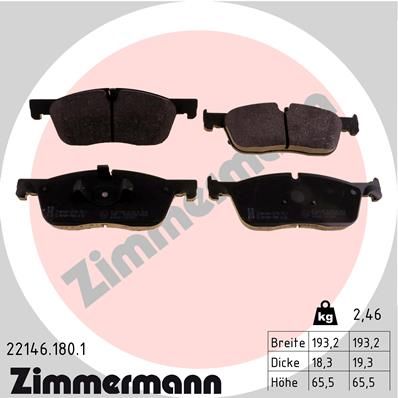 Колодки тормозные дисковые ZIMMERMANN 221461801