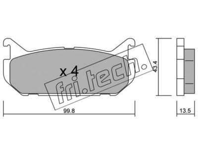 Комплект колодок для дискового тормоза TRUSTING 3120