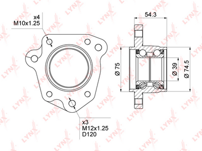 Ступица заднего колеса левая LYNXauto WB1011