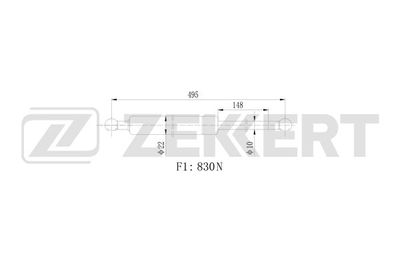 Пружина газовая багажника Zekkert GF1910
