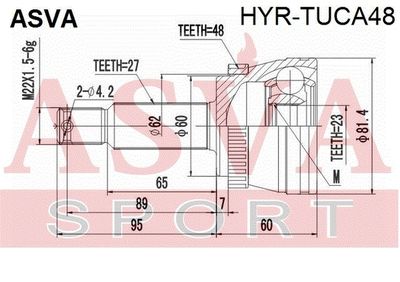 ШРУС наружный задний ASVA HYRTUCA48