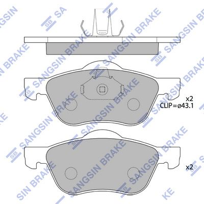 Колодки тормозные дисковые SANGSIN SP4182