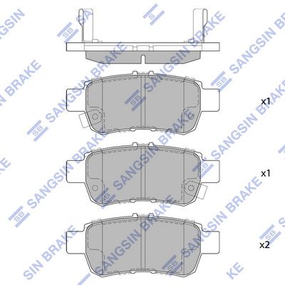 Колодки тормозные задние SANGSIN SP1428