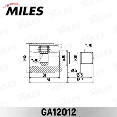 ШРУС внутренний правый Miles GA12012