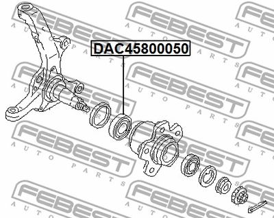 Подшипник передней ступицы FEBEST DAC45800050