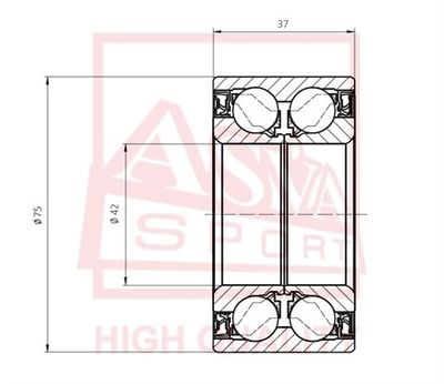 Подшипник ступицы задней ASVA DACM42750037