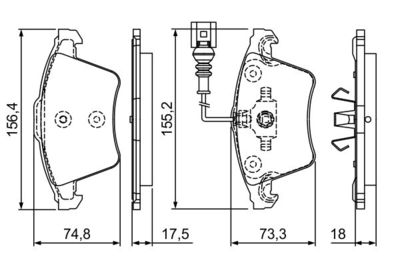Комплект колодок для дискового тормоза BOSCH 0986494203