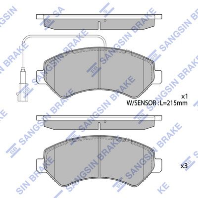Колодки тормозные дисковые передние SANGSIN SP1716A