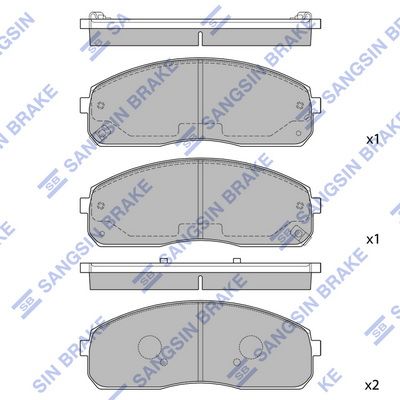 Колодки тормозные передние SANGSIN SP1175