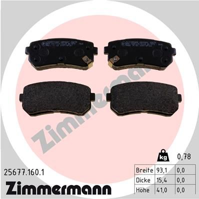 Колодки тормозные дисковые задние ZIMMERMANN 256771601