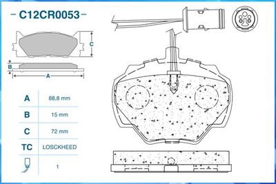 Колодки тормозные задние CWORKS C12CR0053