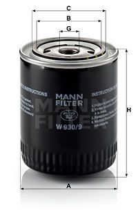 Фильтр масляный MANN-FILTER W9309