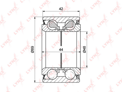 Подшипник ступицы задней LYNXauto WB1251