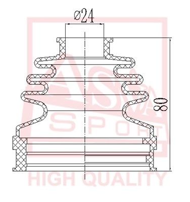Пыльник ШРУС комплект без смазки ASVA ASBTINE83