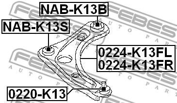Сайлентблок рычага подвески FEBEST NABK13S