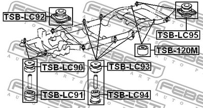 Сайлентблок подрамника FEBEST TSBLC92