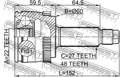 ШРУС наружный задний FEBEST 2210NSPRA48