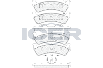 Колодки тормозные дисковые ICER 181409