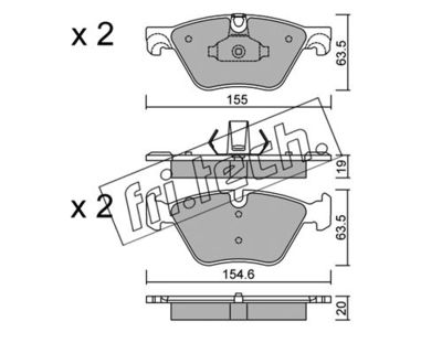 Комплект колодок для дискового тормоза TRUSTING 9350