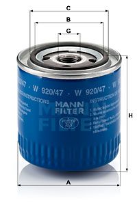 Фильтр масляный MANN-FILTER W92047