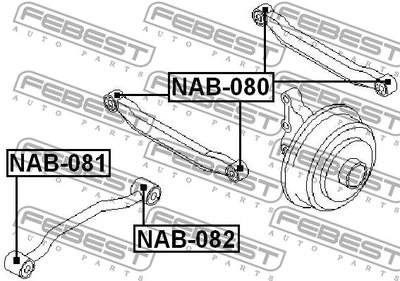 Сайлентблок рычага подвески FEBEST NAB081