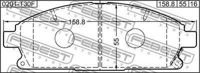 Колодки тормозные дисковые передние FEBEST 0201T30F