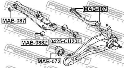 Сайлентблок рычага подвески задней FEBEST MAB107
