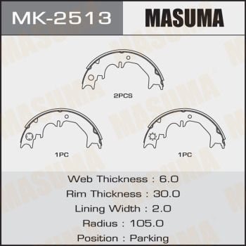 Колодки стояночного тормоза Masuma MK2513