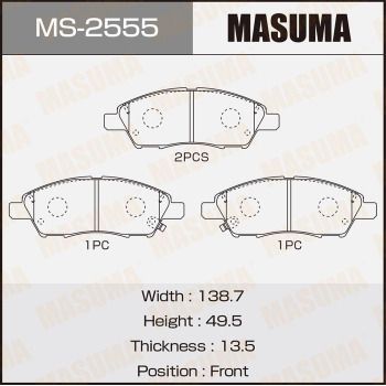 Колодки тормозные дисковые Masuma MS2555