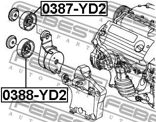 Ролик обводной FEBEST 0388YD2