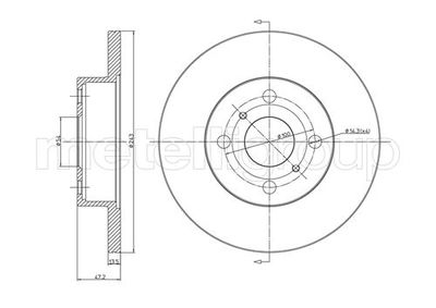 Диск тормозной вентилируемый BAPCO BD0050