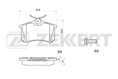 Колодки тормозные дисковые задние комплект METACO 3010028