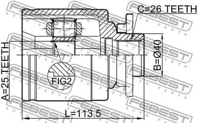 ШРУС внутренний левый FEBEST 0511B25LH