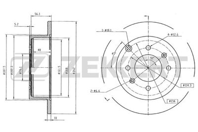 Диск тормозной задний Zekkert BS5297
